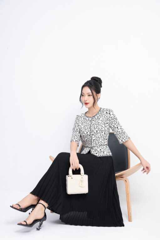 ÁO PEPLUM HỌA TIẾT SM16092